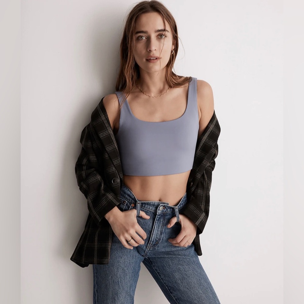 MWL Flex Square-Neck Sports Bra Size XS Dusk Peri New NWT Madewell Item ND875